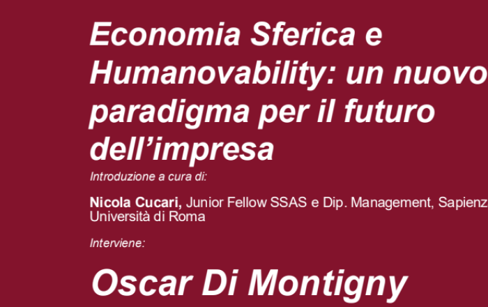 SEMINARIO: Economia Sferica e Humanovability, un nuovo paradigma per il futuro dell’impresa